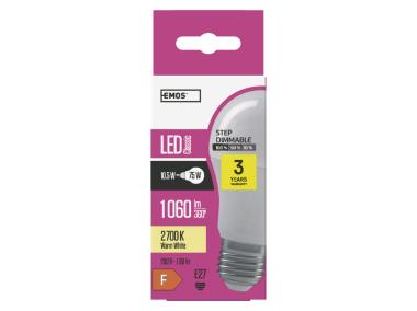 Zdjęcie: Żarówka LED Classic A60, E27, 10,5 W (75 W), 1060 lm, ciepła biel, ściemnialna EMOS