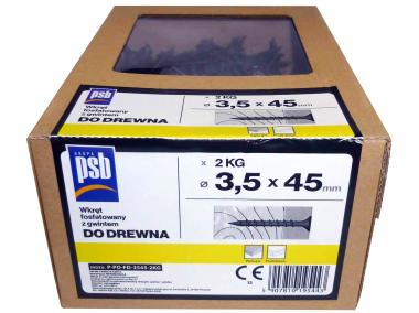 Zdjęcie: Wkręt fosfatowany do drewna 3,5x45 mm - 2 kg SILA