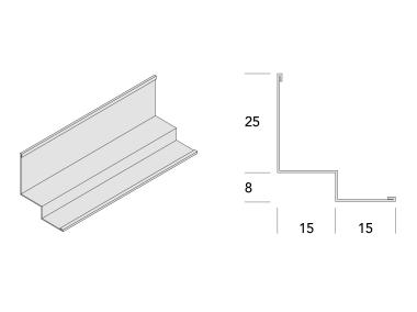 Zdjęcie: Profil przyścienny schodkowy do krawędzi 8mm (15x08) 3005 mm ARMSTRONG
