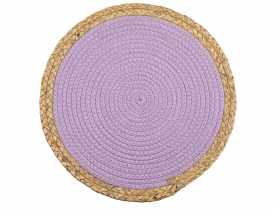 Mata okrągła z bawełnianego sznurka, średnica 38 cm fioletowa ALTOMDESIGN