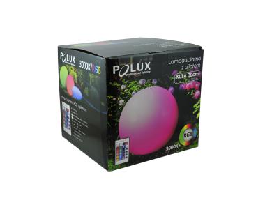 Zdjęcie: Lampa solarna Kula RGB 30 cm z pilotem POLUX