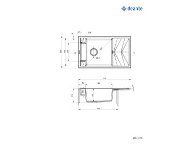 Zdjęcie: Zlewozmywak granitowy magnetyczny 1-komorowy z ociekaczem Magnetic antracyt metalik DEANTE