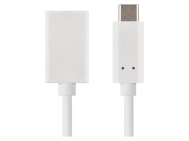 Zdjęcie: Kabel Usb 3.0, gniazdo A - wtyk C, OTG, transmisja danych, 15 cm, biały EMOS