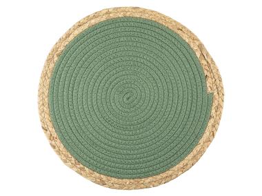 Zdjęcie: Mata Ookrągła z bawełnianego sznurka, średnica 38 cm zielona ALTOMDESIGN