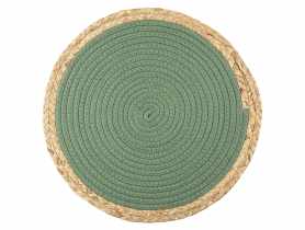 Mata Ookrągła z bawełnianego sznurka, średnica 38 cm zielona ALTOMDESIGN