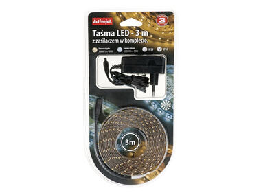 Zdjęcie: Taśma LED AJE-Z180L3528WWI 3 m z zasilaczem barwa ciepła IP65 ACTIVEJET