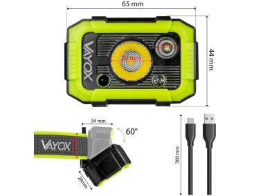 Zdjęcie: Latarka akumulatorowa czołowa 750lm CREE + SMD Pro Series VA0187 VAYOX