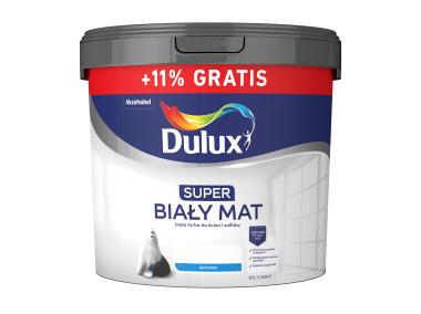 Zdjęcie: Farba do ścian i sufitów Super biały mat 9 L + 11 % gratis DULUX