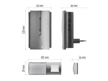 Zdjęcie: Dzwonek bezprzewodowy AC, ładowarka USB, nieograniczony zasięg EMOS