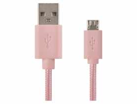 Kabel Usb 2.0, wtyk A - micro B, 1m, ładowanie, transmisja danych, różowy EMOS