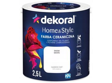 Zdjęcie: Farba ceramiczna Home&Style snow white 2,5 L DEKORAL