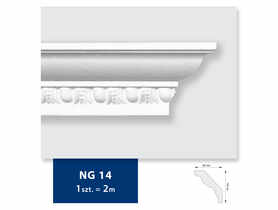 Listwa sufitowa G14 classic biała 7x6x200 cm DMS