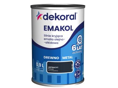 Zdjęcie: Emalia olejno-alkidowa Emakol 0,9 L Antracyt DEKORAL