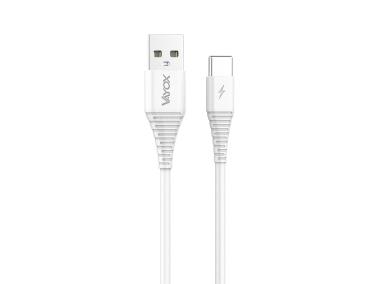 Zdjęcie: Ładowarka sieciowa USB 5V 2.1A + kabel USB typ C 1 m VA0051C VAYOX