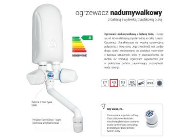 Zdjęcie: Ogrzewacz wody 4,5 kW z baterią białą 230 V DAFI