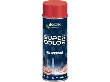 Zdjęcie: Lakier uniwersalny Super Color Universal ognista czerwień RAL 3000 400 ml BOSTIK