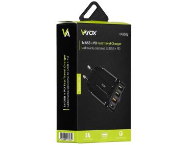 Zdjęcie: Ładowarka sieciowa USB Quick Charge 3.0 + PD 32W premium line VA0006 VAYOX