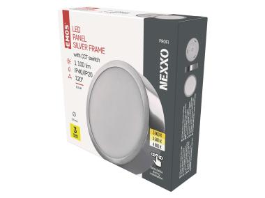 Zdjęcie: Panel LED natynkowy Nexxo, okrągły, srebrny, 12,5W, CCT EMOS