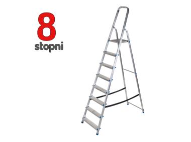 Zdjęcie: Drabina aluminiowa 8 stopniowa 150 kg DOOC