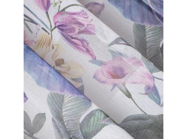 Zdjęcie: Zasłona Azalia 140x250 cm naturalna z wzorem na przelotkach EUROFIRANY