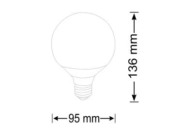 Zdjęcie: Żarówka LED G95 E27 12 W 1055 lm pc+aluminium POLUX