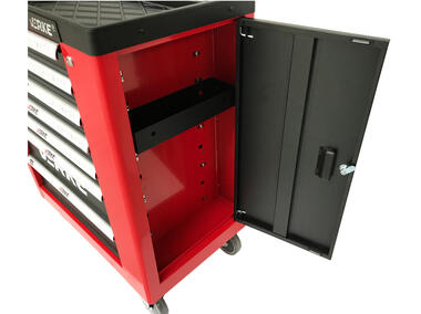 Zdjęcie: Szafka narzędziowa 7+1 szuflad wkłady czerwona VERKE