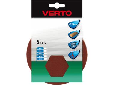 Zdjęcie: Krążki ścierne 125 mm, K40, 5 sztuk VERTO