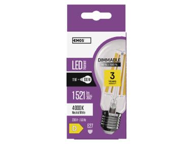 Zdjęcie: Żarówka LED Filament A60 E27 11W (100W) 1521 lm neutralna biel, ściemnialna EMOS