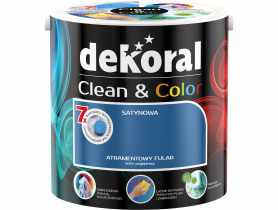 Farba satynowa Clean&Color 2,5 L atramentowy fular DEKORAL