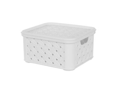 Zdjęcie: Koszyk mały Arianna 16,6x14,5x8,5 cm z pokrywą biały ALTOMDESIGN