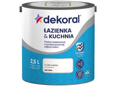 Zdjęcie: Farba do łazienki i kuchni lilia wodna 2,5 L DEKORAL