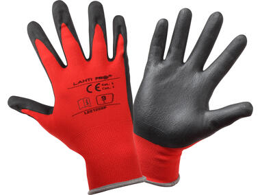 Zdjęcie: Rękawice nitrylowe czerwono-czarne,  8, CE, LAHTI PRO
