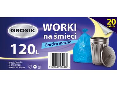 Zdjęcie: Worki na śmieci 120 L - 20 szt. GROSIK