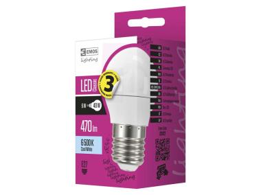 Zdjęcie: Żarówka LED Classic Mini Globe, E27, 5 W (40 W), 470 lm, zimna biel EMOS