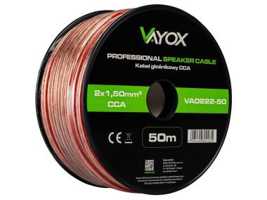 Zdjęcie: Kabel głośnikowy CCA 2x1,5 mm 50 m (LB0008-50) VA0222-50 VAYOX