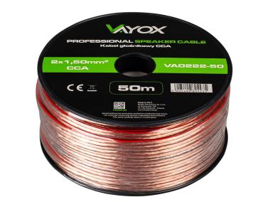 Zdjęcie: Kabel głośnikowy CCA 2x1,5 mm 50 m (LB0008-50) VA0222-50 VAYOX