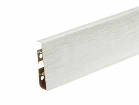 Listwa przypodłogowa PVC Hi Line Prestige 2,2x7,5 cm 2,50 m Aluminium szczotkowane białe Mat CEZAR