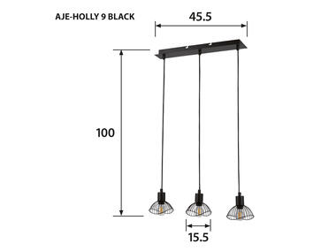 Zdjęcie: Listwa wisząca AJE-HOLLY 9 Black 3xE14 ACTION