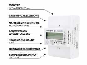 Licznik energii 3 fazowy Mid 100A SCHELINGER