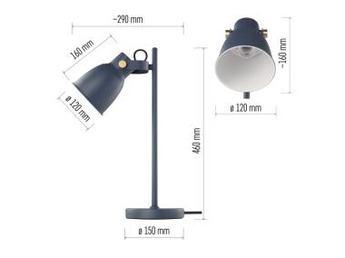 Zdjęcie: Lampa biurkowa E27 Julian 46 cm niebieska EMOS