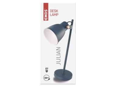 Zdjęcie: Lampa biurkowa E27 Julian 46 cm niebieska EMOS