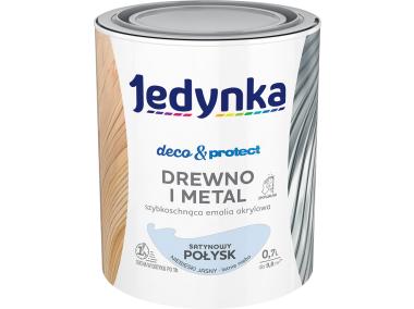 Zdjęcie: Emalia akrylowa Deco&Protect drewno i metal satynowy połysk niebieski jasny 0,7 L JEDYNKA