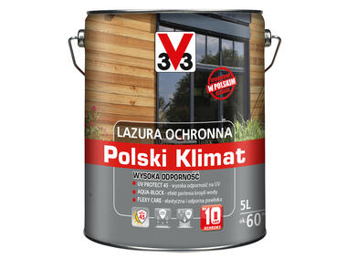 Zdjęcie: Lazura ochronna Polski Klimat Wysoka Odporność Palisander 5 L V33