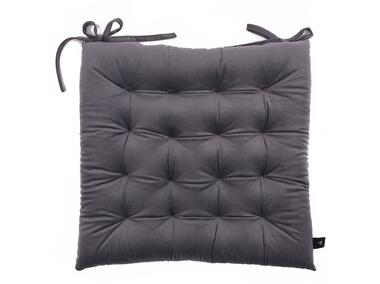 Zdjęcie: Welwetowa poduszka na krzesło troczkami pierre szara 43x43 cm CHIC HOME