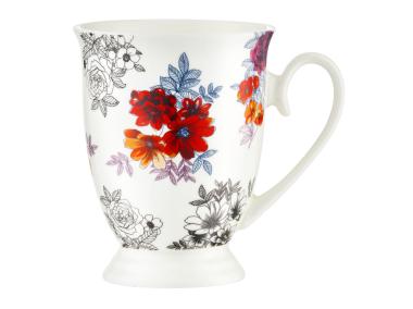 Zdjęcie: Kubek porcelanowy Diana Kwiatki Czerwone 300 ml AMBITION