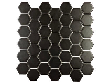 Zdjęcie: Mozaika gresowa Black Medium Hexagones Matt 30x30 cm NETTO