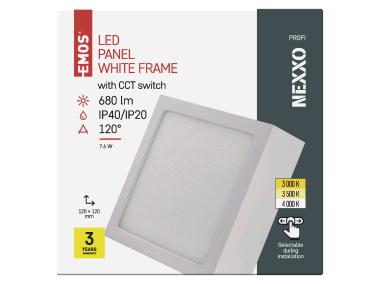 Zdjęcie: Panel LED natynkowy Nexxo, kwadrat, bialy, 7,6W, CCT EMOS