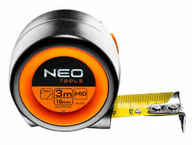 Miara zwijana stalowa kompaktowa 3 m x 19 mm, auto-stop, magnes NEO
