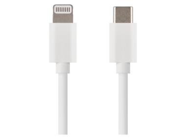 Zdjęcie: Kabel Usb 2.0, wtyk C - Lightning MFi, i16P, ładowanie, transmisja danych, 1 m, biały EMOS