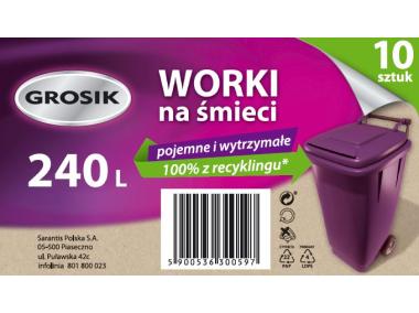 Zdjęcie: Worki na śmieci 240 L - 10 szt. GROSIK